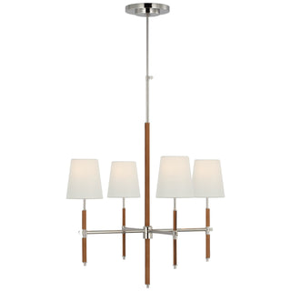 Buy polished-nickel-and-natural-leather Bryant Wrapped Chandelier by Visual Comfort Signature