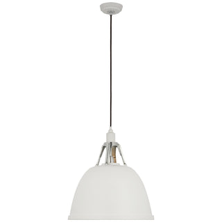 Buy white-and-polished-aluminum Gunner Outdoor (Damp) Pendant by Visual Comfort Signature