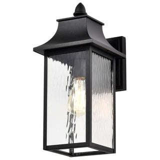 Buy matte-black-with-clear-water-glass-and-clear-shade Austen Outdoor (Wet) Wall Lantern by Nuvo Lighting
