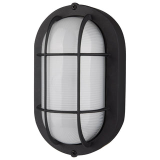 Buy black-with-white-glass-and-white-shade Outdoor (Wet) Bulkhead by Nuvo Lighting