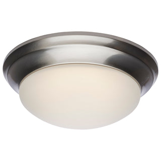 Buy brushed-nickel-with-frost-glass-and-frosted-shade Outdoor (Damp) Flush Mount Ceiling Light by Nuvo Lighting