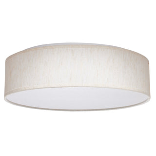Buy beige-fabric-and-white-shade Outdoor (Damp) Flush Mount Ceiling Light by Nuvo Lighting
