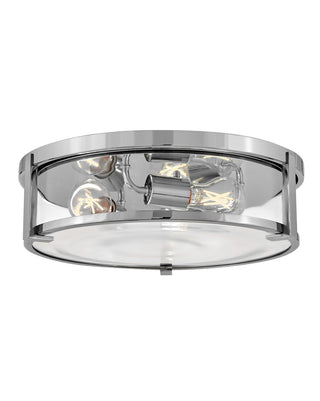 Buy chrome-with-clear-glass-and-clear-shade Lowell Outdoor (Damp) Flush Mount Ceiling Light by Hinkley