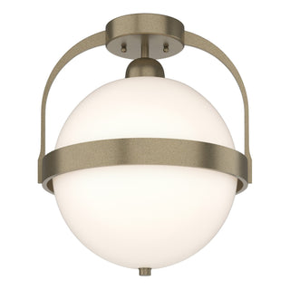 Buy soft-gold-with-opal-glass-gg-glass-and-white-shade Atlas Semi-Flush Mount Ceiling Light by Hubbardton Forge