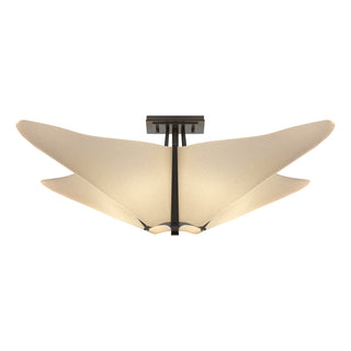 Buy oil-rubbed-bronze-with-spun-frost-sh-glass-and-natural-cream-shade Kirigami Semi-Flush Mount Ceiling Light by Hubbardton Forge