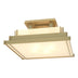 Modern Brass with White Art Glass (BB) Glass and Natural/Cream Shade