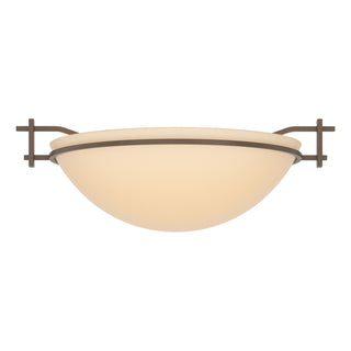Buy bronze-with-sand-glass-ss-glass-and-amber-brown-shade Moonband Semi-Flush Mount Ceiling Light by Hubbardton Forge