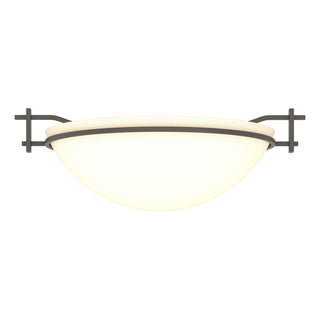 Buy dark-smoke-with-opal-glass-gg-glass-and-white-shade Moonband Flush Mount Ceiling Light by Hubbardton Forge