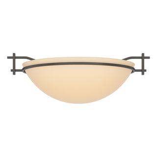 Buy oil-rubbed-bronze-with-sand-glass-ss-glass-and-amber-brown-shade Moonband Semi-Flush Mount Ceiling Light by Hubbardton Forge