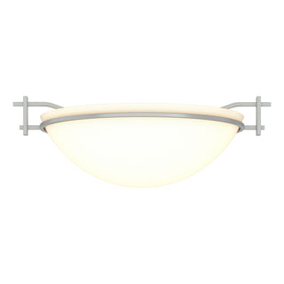 Buy vintage-platinum-with-opal-glass-gg-glass-and-white-shade Moonband Flush Mount Ceiling Light by Hubbardton Forge