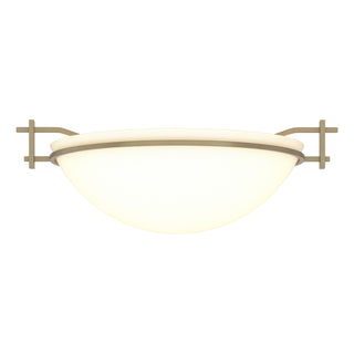 Buy soft-gold-with-opal-glass-gg-glass-and-white-shade Moonband Semi-Flush Mount Ceiling Light by Hubbardton Forge