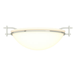 Buy sterling-with-opal-glass-gg-glass-and-white-shade Moonband Semi-Flush Mount Ceiling Light by Hubbardton Forge
