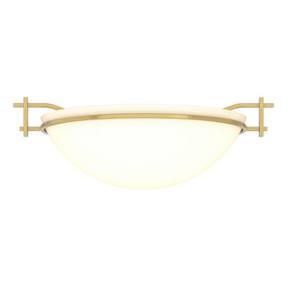 Buy modern-brass-with-opal-glass-gg-glass-and-white-shade Moonband Flush Mount Ceiling Light by Hubbardton Forge