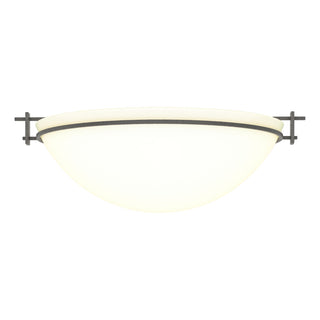Buy natural-iron-with-opal-glass-gg-glass-and-white-shade Moonband Flush Mount Ceiling Light by Hubbardton Forge