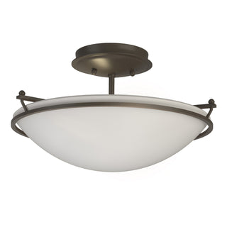 Buy dark-smoke-with-opal-glass-gg-glass-and-white-shade Simple Lines Flush Mount Ceiling Light by Hubbardton Forge