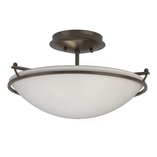 Buy oil-rubbed-bronze-with-opal-glass-gg-glass-and-white-shade Simple Lines Flush Mount Ceiling Light by Hubbardton Forge