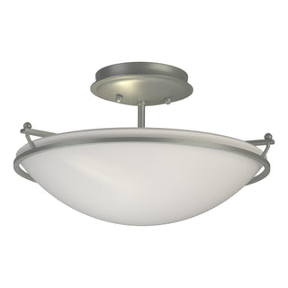 Buy vintage-platinum-with-opal-glass-gg-glass-and-white-shade Simple Lines Flush Mount Ceiling Light by Hubbardton Forge