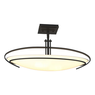Buy black-with-opal-glass-gg-glass-and-white-shade Mackintosh Semi-Flush Mount Ceiling Light by Hubbardton Forge
