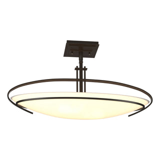 Buy oil-rubbed-bronze-with-opal-glass-gg-glass-and-white-shade Mackintosh Semi-Flush Mount Ceiling Light by Hubbardton Forge