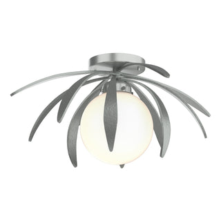 Buy vintage-platinum-with-opal-glass-gg-glass-and-white-shade Dahlia Semi-Flush Mount Ceiling Light by Hubbardton Forge