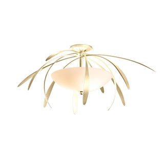 Buy modern-brass-with-opal-glass-gg-glass-and-white-shade Dahlia Semi-Flush Mount Ceiling Light by Hubbardton Forge