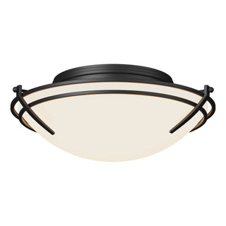 Buy black-with-opal-glass-gg-glass-and-white-shade Tryne Flush Mount Ceiling Light by Hubbardton Forge