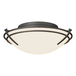 Buy natural-iron-with-opal-glass-gg-glass-and-white-shade Tryne Flush Mount Ceiling Light by Hubbardton Forge