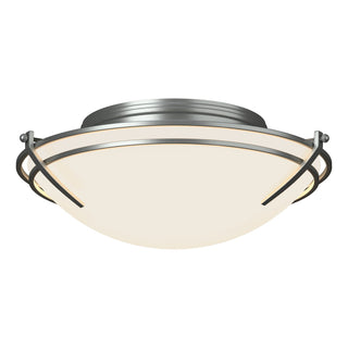 Buy vintage-platinum-with-opal-glass-gg-glass-and-white-shade Tryne Flush Mount Ceiling Light by Hubbardton Forge