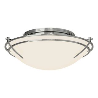 Buy sterling-with-opal-glass-gg-glass-and-white-shade Tryne Flush Mount Ceiling Light by Hubbardton Forge