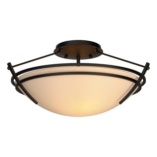 Buy black-with-sand-glass-ss-glass-and-amber-brown-shade Tryne Flush Mount Ceiling Light by Hubbardton Forge