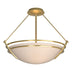 Modern Brass with Sand Glass (SS) Glass and Natural/Cream Shade