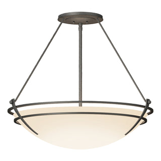 Buy natural-iron-with-opal-glass-gg-glass-and-white-shade Tryne Semi-Flush Mount Ceiling Light by Hubbardton Forge