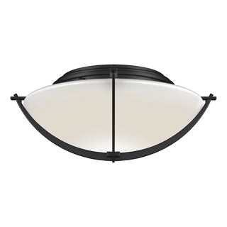 Buy black-with-opal-glass-gg-glass-and-white-shade Compass Flush Mount Ceiling Light by Hubbardton Forge