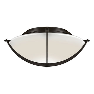 Buy oil-rubbed-bronze-with-opal-glass-gg-glass-and-white-shade Compass Flush Mount Ceiling Light by Hubbardton Forge