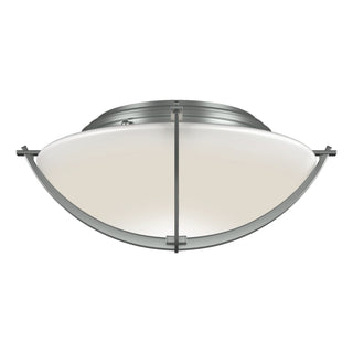 Buy vintage-platinum-with-opal-glass-gg-glass-and-white-shade Compass Semi-Flush Mount Ceiling Light by Hubbardton Forge
