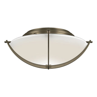 Buy soft-gold-with-opal-glass-gg-glass-and-white-shade Compass Semi-Flush Mount Ceiling Light by Hubbardton Forge