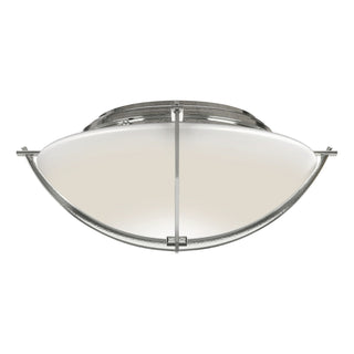 Buy sterling-with-opal-glass-gg-glass-and-white-shade Compass Flush Mount Ceiling Light by Hubbardton Forge