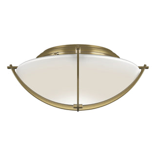 Buy modern-brass-with-opal-glass-gg-glass-and-white-shade Compass Flush Mount Ceiling Light by Hubbardton Forge