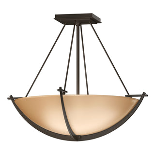 Buy bronze-with-sand-glass-ss-glass-and-amber-brown-shade Compass Semi-Flush Mount Ceiling Light by Hubbardton Forge