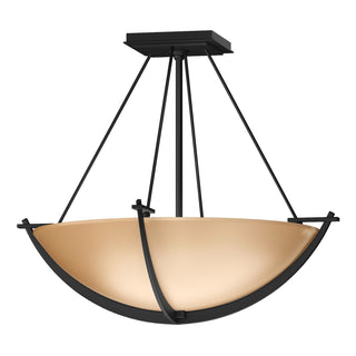 Buy black-with-sand-glass-ss-glass-and-amber-brown-shade Compass Flush Mount Ceiling Light by Hubbardton Forge