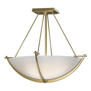 Buy modern-brass-with-opal-glass-gg-glass-and-white-shade Compass Semi-Flush Mount Ceiling Light by Hubbardton Forge