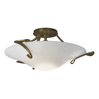 Buy modern-brass-with-opal-glass-gg-glass-and-white-shade Antasia Flush Mount Ceiling Light by Hubbardton Forge