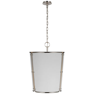 Buy polished-nickel-with-white-glass-and-metal-shade Hastings Pendant by Visual Comfort Signature