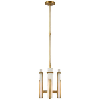 Buy hand-rubbed-antique-brass-with-alabaster-glass-and-natural-cream-shade Malik Outdoor (Damp) Chandelier by Visual Comfort Signature