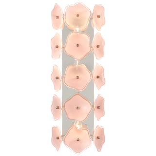 Buy polished-nickel-with-blush-tinted-glass-glass-and-pink-shade Leighton Outdoor (Damp) Sconce by Visual Comfort Signature