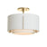 Modern Brass with Natural Anna Inner Shade & Natural Anna Outer Shade Glass and White Shade