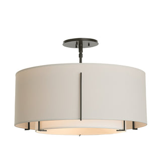 Buy oil-rubbed-bronze-with-natural-anna-inner-shade-flax-outer-shade-glass-and-white-shade Exos Flush Mount Ceiling Light by Hubbardton Forge