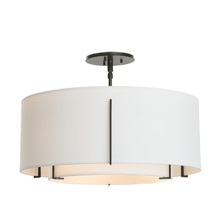 Buy oil-rubbed-bronze-with-natural-anna-inner-shade-natural-anna-outer-shade-glass-and-white-shade Exos Semi-Flush Mount Ceiling Light by Hubbardton Forge