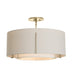Modern Brass with Natural Anna Inner Shade & Flax Outer Shade Glass and White Shade