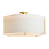Modern Brass with Natural Anna Inner Shade & Natural Anna Outer Shade Glass and Woven/Natural Shade